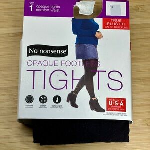 No Nonsense Black Opaque Footless Tights